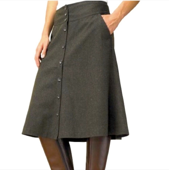 Banana Republic Dresses & Skirts - 💀 Banana Republic Wool Skirt Button down Front with Pockets Black size 0P